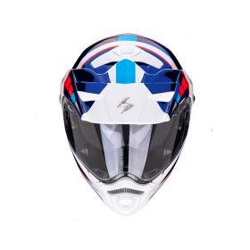 casco scorpion adx-2 camino blanco perla azul rojo en murcia francisco belmonte