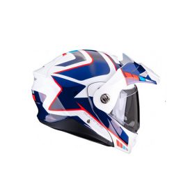 casco scorpion adx-2 camino blanco perla azul rojo en murcia francisco belmonte