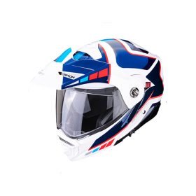 casco scorpion adx-2 camino blanco perla azul rojo en murcia francisco belmonte