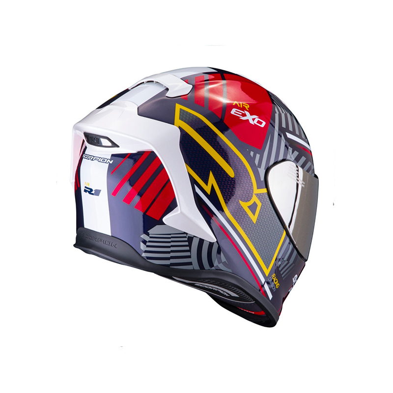 casco scorpion exo r1 evo air victory rojo azul amarillo en murcia francisco belmonte